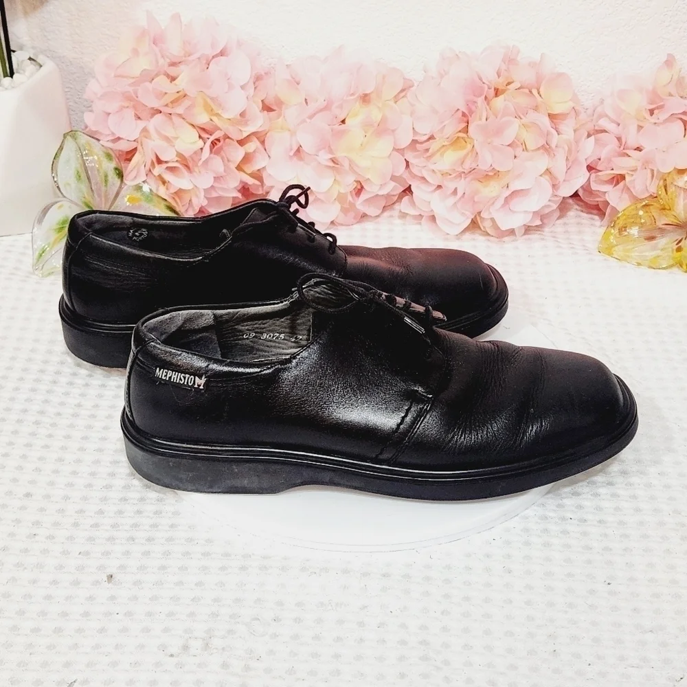 Mephisto Black Leather Lace-Up Shoes Air-Jet Size 11